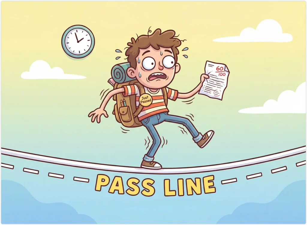 just-about-passable 英文