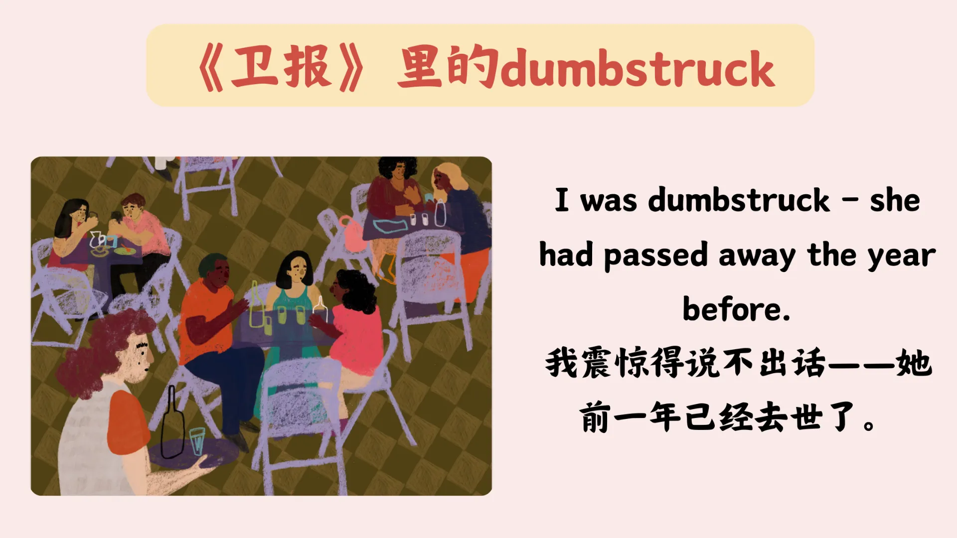 “震惊得说不出话” 英文表达 dumbstruck 用法截图。