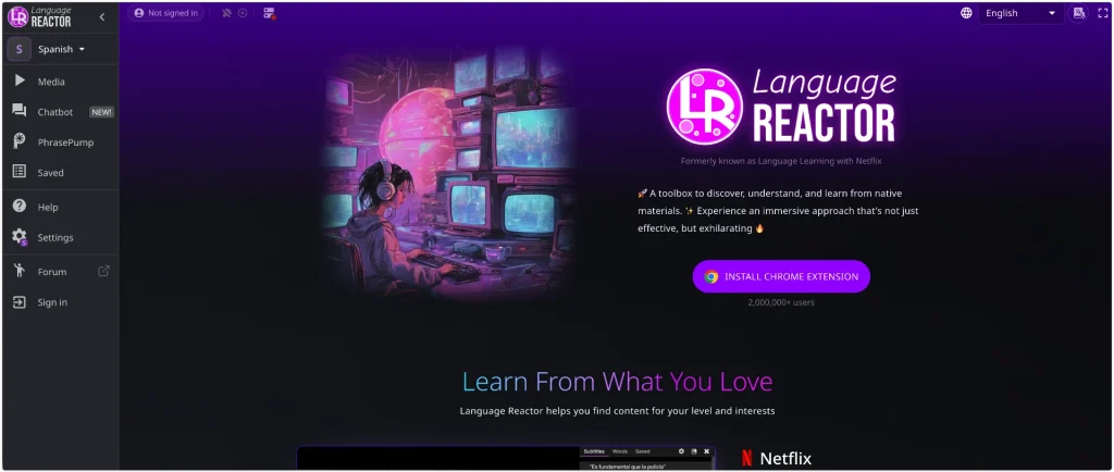 1. Language Reactor:用 YouTube 和 Netflix 逐句学语言