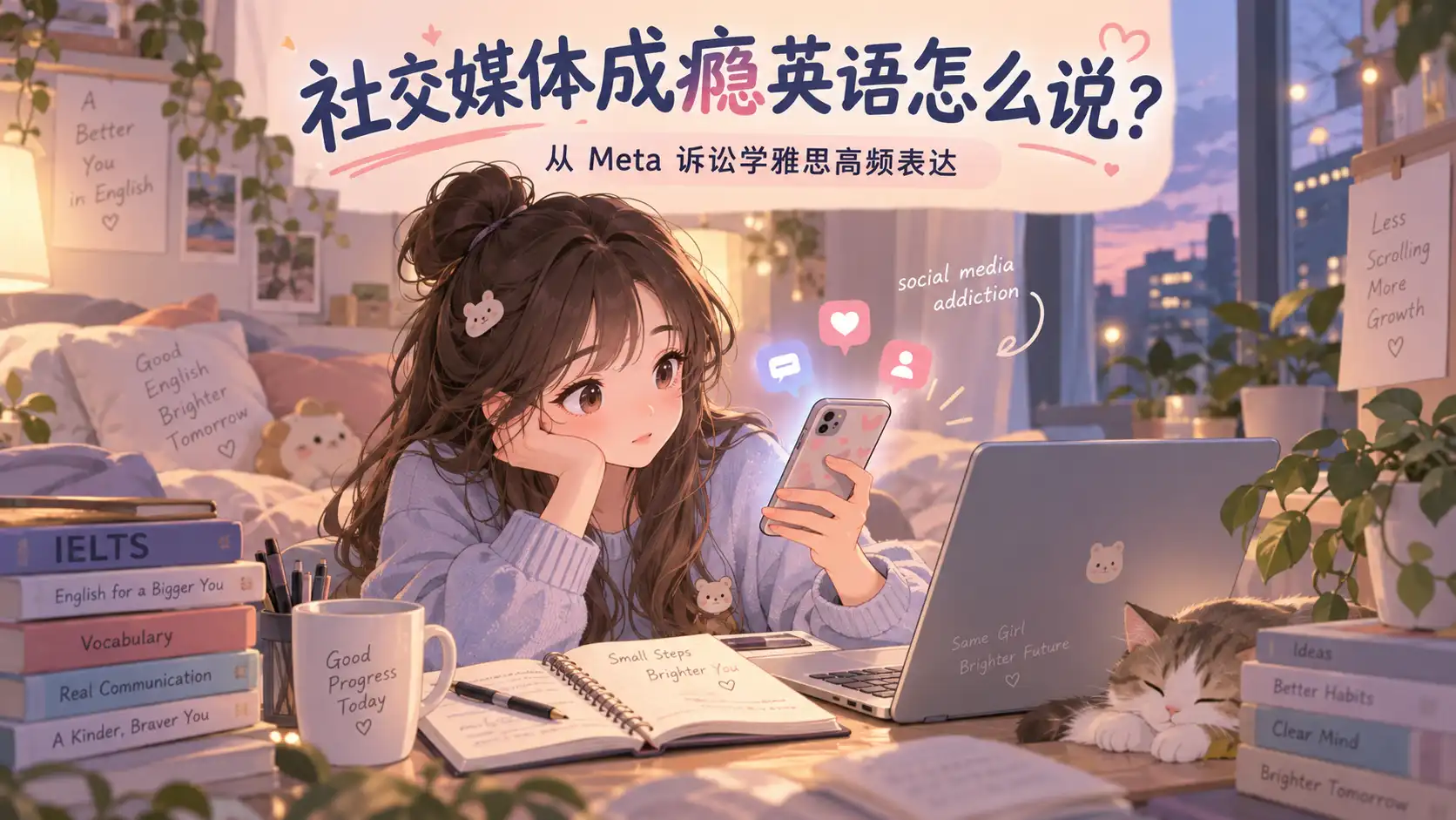 社交媒体成瘾英语怎么说？从 Meta 诉讼学雅思高频表达